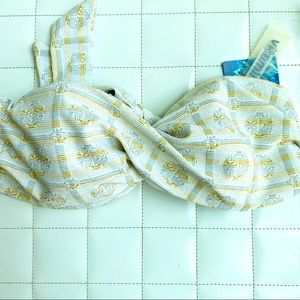 Vitamin A Textured Metallic Bandeau Top NWT Small